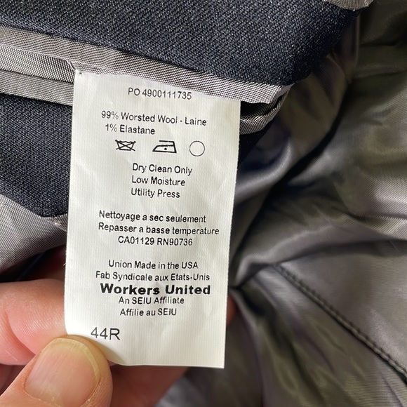 ⭐️NWT (895) Hart Schaffner Marx New York Fit Reda Flexo Italian wool blazer 44R - Picture 9 of 11